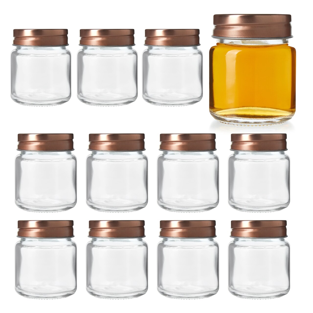 12 Pack Mini Mason Jar Shot Glasses with Lids, 2 oz for Ginger Shots, Juices, Cocktails, Homemade Sauces